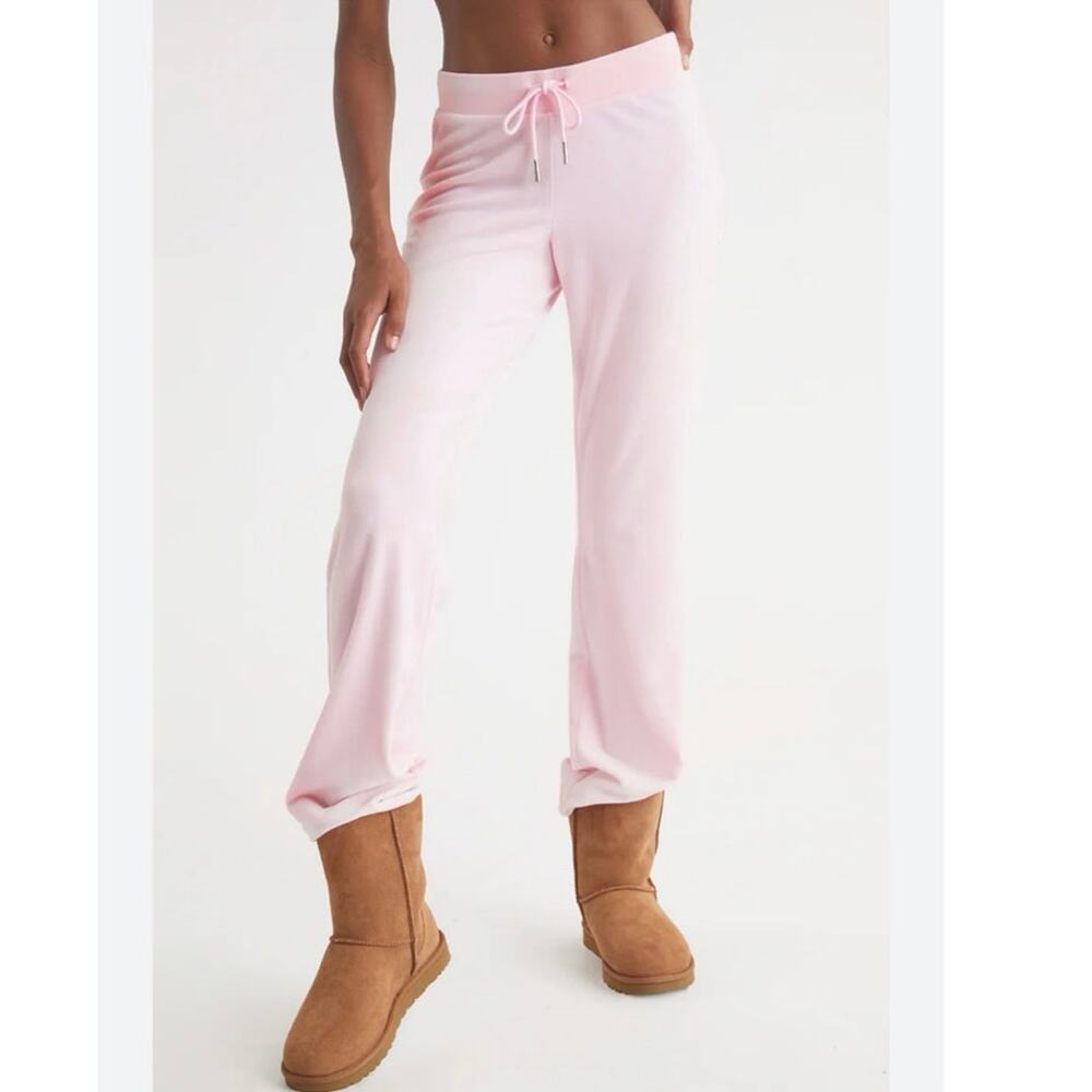 Juicy Couture Women's Velvet Fleece Lounge Pajama Pant with Rhinestones